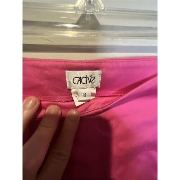 Cache Crop Pants Hot Pink Barbie Bright Happy Stretch Summer Fun Size 8 - Picture 2 of 7